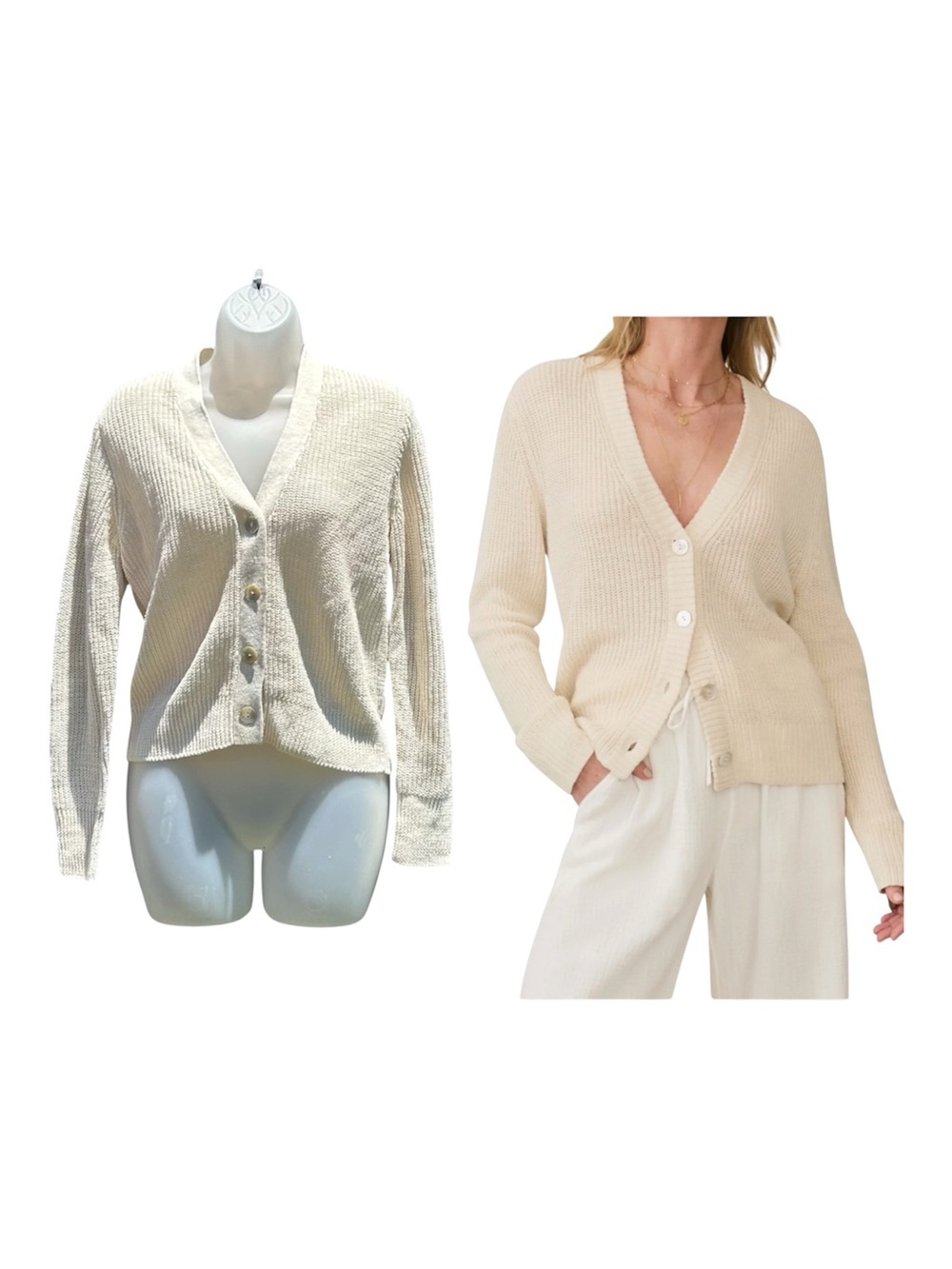 FAHERTY Women XS Miramar Linen Blend  Summer Sand Shaker Knit Cardigan Sweater.
